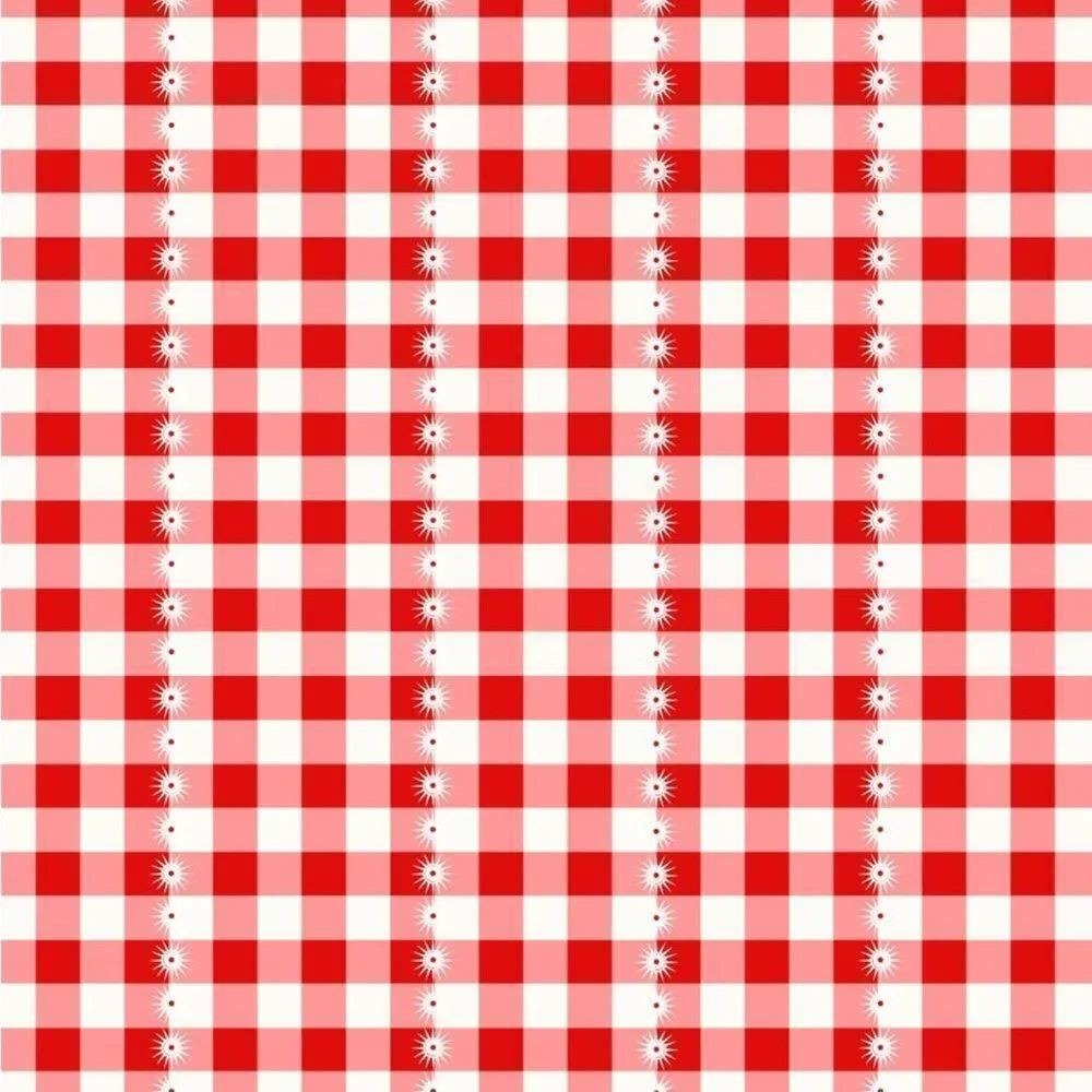 Red Gingham Satchel with Matching Strap and Hat Set